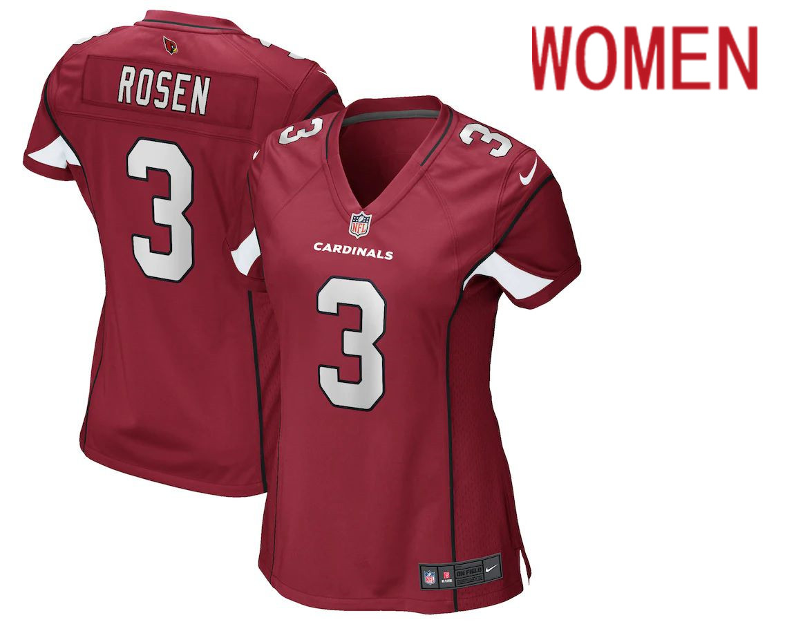 Women Arizona Cardinals #3 Josh Rosen Nike Red Game NFL Jersey